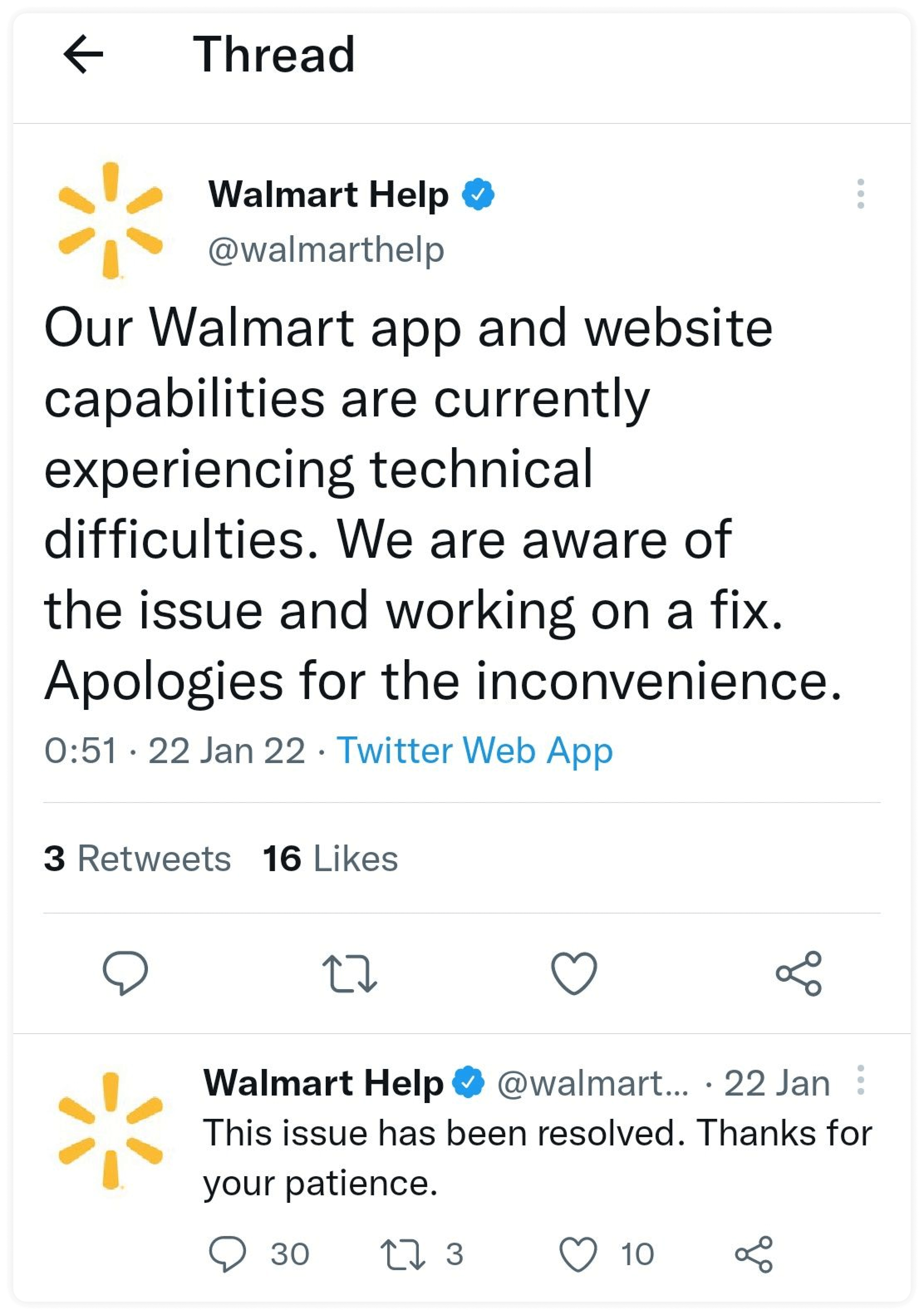 walmart customer support example