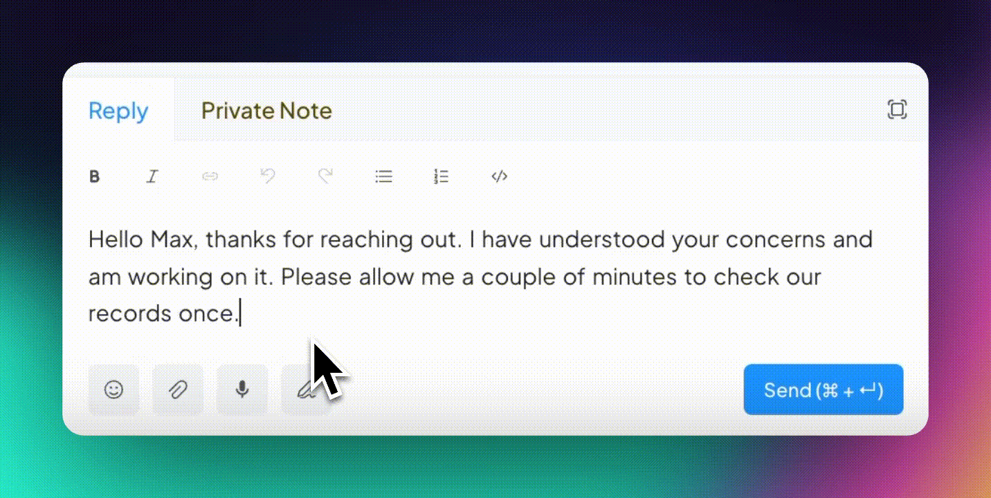 Utilizing signature in conversations in Replynivo